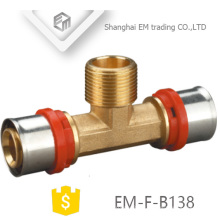 EM-F-B138 Male thread inox press fitting Aluminum plastic Tee pipe fitting